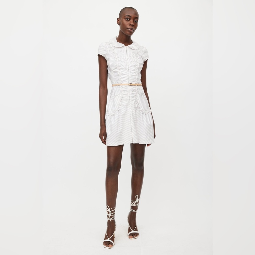 NWOT Louis Vuitton Eyelet Dress with Leather Belt 38